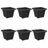 vidaXL Ruutlillepott 6 pcs Must 38 x 38 x 30 cm Plastmass