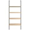 vidaXL 4 riiuliga redelriiul, helepruun ja must, 64x35x152,5 cm