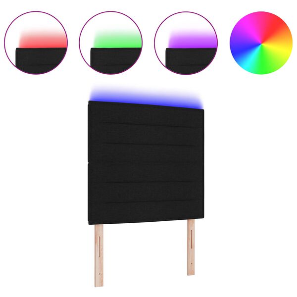 vidaXL LED peatoed LED -ribatuledega peaga Must 100 cm Pol&uuml;ester