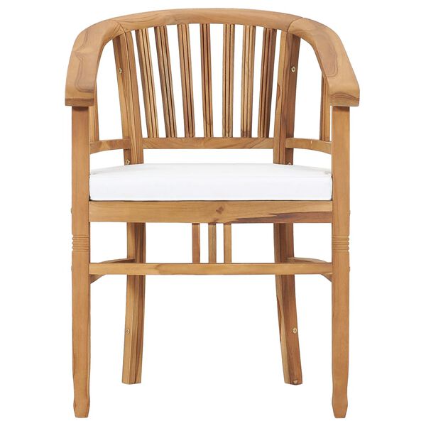 vidaXL 5-osaline aia s&ouml;&ouml;gitoakomplekt patjadega, tiikpuu