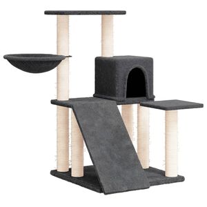vidaXL kassimaja sisalk&ouml;itega kraapimispuudega, tumehall, 82 cm