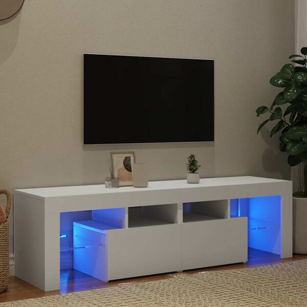 vidaXL telerialus LED-tuledega, valge, 140x36,5x40 cm