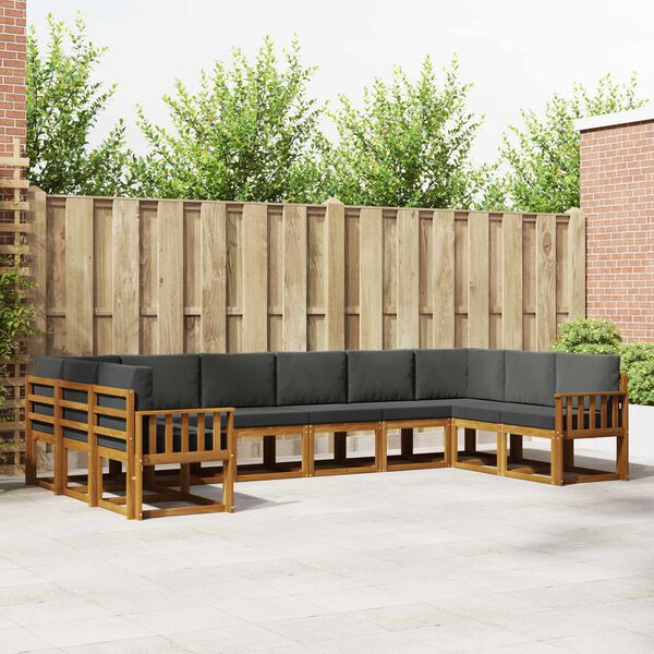 vidaXL V&auml;li diivanikomplekt padjaga 10 pcs Looduslik ja antriit