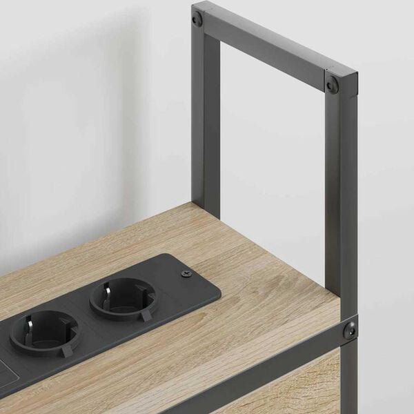 vidaXL S&auml;ilitusega peatoed laadimisjaamaga peaga Sonoma tamm Tehispuit