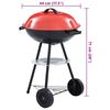 vidaXL kaasaskantav XXL kuppelgrill, ratastega, 44 cm