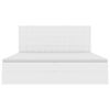 vidaXL Laos voodi madratsiga peaga PUHAS VALGE 200 x 200 cm Kunstnahk