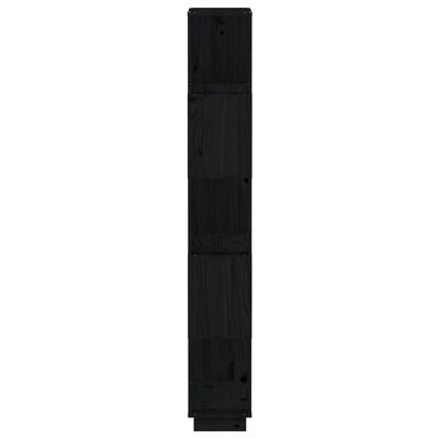 vidaXL raamaturiiul/ruumijagaja, must, 80x25x163,5 cm, täismännipuit