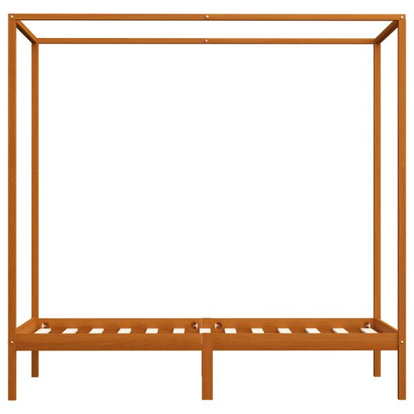 vidaXL baldahhiinvoodi raam, meepruun, männipuit, 100 x 200 cm