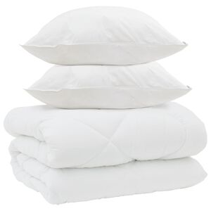 vidaXL Talve tek padjaga 3 pcs Valge Mikrofiiber