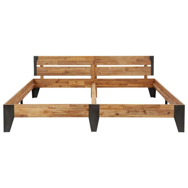 vidaXL voodiraam, harjatud viimistlusega akaatsiapuidust, 180 x 200 cm