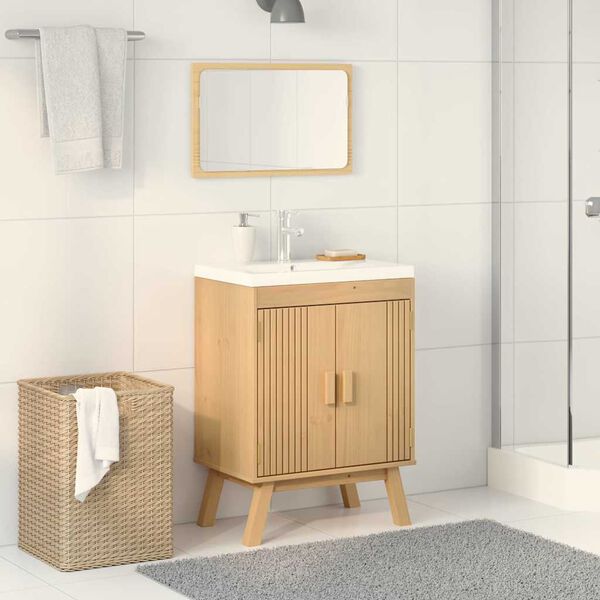 vidaXL Aluskapp riiuliga uksega Olden Pruun 60 x 40 x 80 cm M&auml;nnipuit