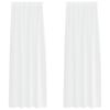 vidaXL Voile Kardin kardinatega 2 pcs Valge 225 x 140 cm Pol&uuml;ester