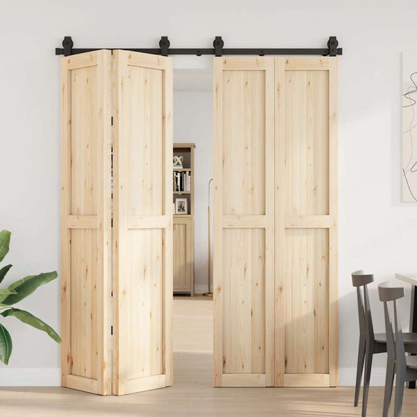 vidaXL liugukse tarvikute komplekt 183 cm terasest, must