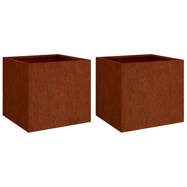 vidaXL taimekast, 2 tk, 49x47x46 cm, Corten teras