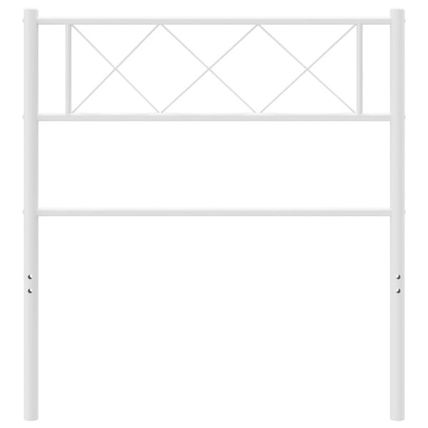 vidaXL metallist voodipeats, valge, 75 cm