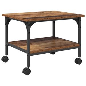 vidaXL Printeri alus Vana puit 50 x 40 x 38 cm Tehispuit