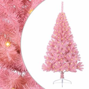 vidaXL Tehis pre-lit j&otilde;ulupuu koos 150 LED-iga Roosa 120 cm PVC
