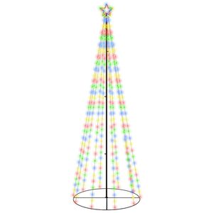 vidaXL koonusekujuline j&otilde;ulupuu, v&auml;rviline, 310 LEDi, 100 x 300 cm