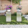 vidaXL Taimede alus 2 pcs Hõbedane 24 x 24 x 55 cm Tsingitud teras