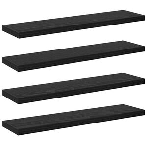 vidaXL Raamatute riiuli plaat 4 pcs Must 40 x 10 x 1,5 cm Tehispuit
