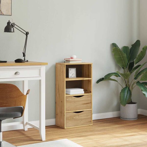 vidaXL sahtlitega külgkapp "ODDA" 40x24x79 cm täispuidust mänd