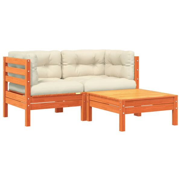 vidaXL 2-kohaline aiadiivan koos patjade ja jalapingiga