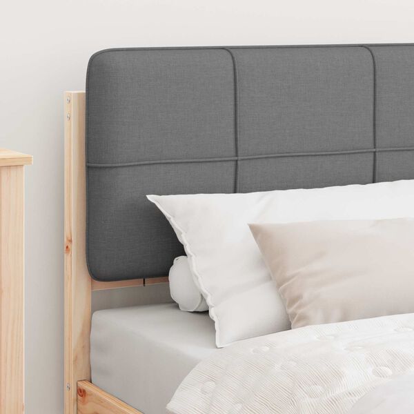 vidaXL Voodiraam Pehme Peatoega peaga Helehall 80 x 200 cm Tahke m&auml;nd