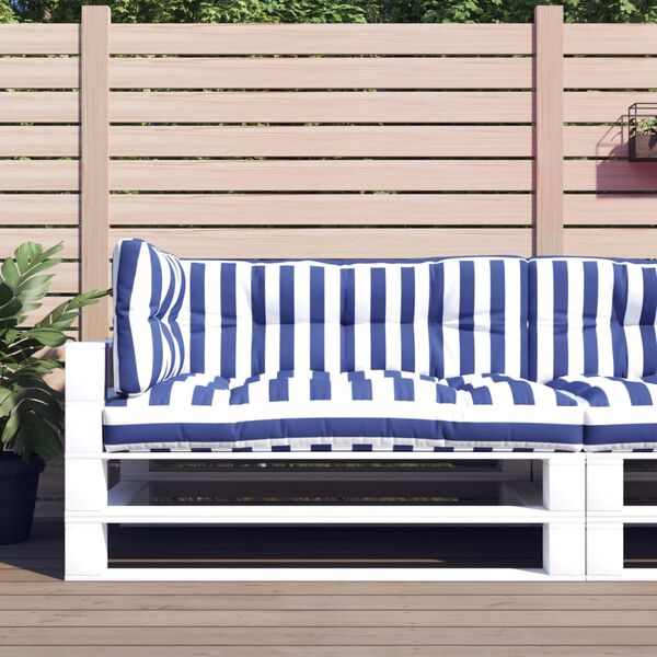 vidaXL euroaluse istmepadjad, 3 tk, sinise/valge triibuline, kangas