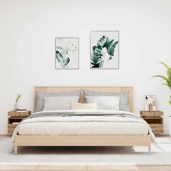 vidaXL LED-valgustitega &ouml;&ouml;kapid 2 tk Artisan Oak 40x39x48,5 cm