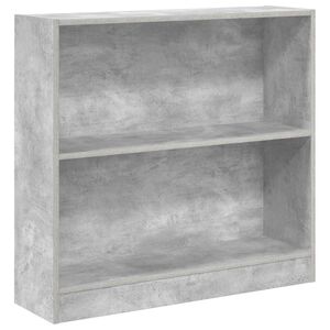 vidaXL raamaturiiul, betoonhall, 80 x 24 x 75 cm, puitlaastplaat