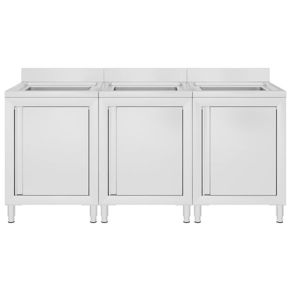 vidaXL kommertsköögi valamukapid 3 tk, roostevaba teras