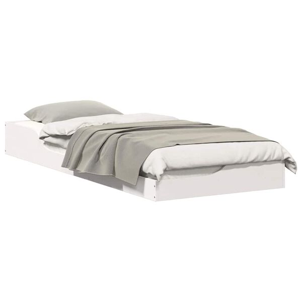 vidaXL Voodi raam Valge 90 x 220 cm Tahke mänd