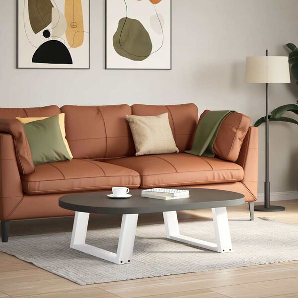 vidaXL kohvilaua jalad U-kujulised 2 tk valged 60 x (30-31) cm terasest