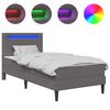 vidaXL Voodi raam LED-ribadega peaga Hall 90 x 190 cm Kunstnahk