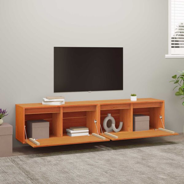 vidaXL Seinekapp riiuliga 2 pcs Vahapruun 80 x 30 x 35 cm Tahke m&auml;nd