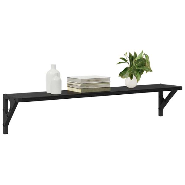 vidaXL Seinakarbid 2 pcs Must tamm 80 x 15 x 15,5 cm Tehispuit