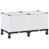 vidaXL Aiakast v&auml;hemalt ratastega Valge 80 x 40 x 48 cm PP