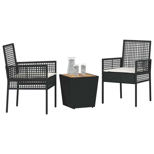 vidaXL Aia Bistroo Komplekt 3 pcs Must Polürooster
