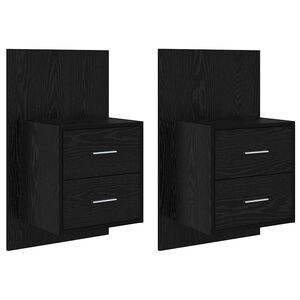 vidaXL Seinale kinnitatav &ouml;&ouml;kapp 2 pcs Must tamm 48,5 x 32,5 x 80 cm