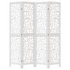 vidaXL 4 paneeliga ruumijagaja, valge, Paulownia puit