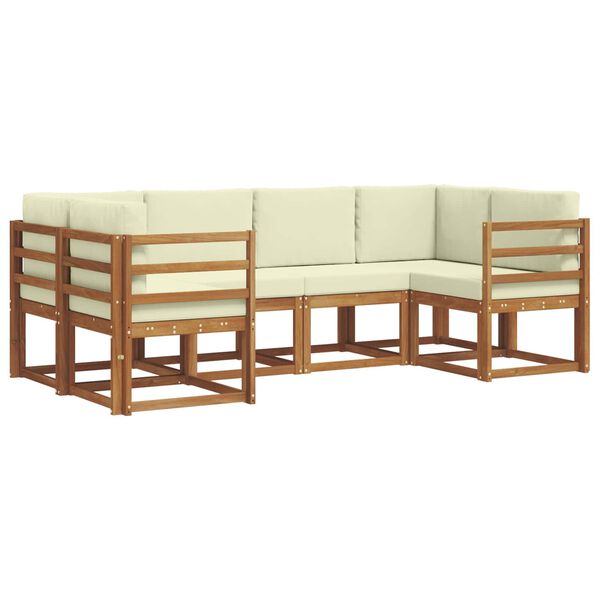 vidaXL V&auml;li diivanikomplekt padjaga 6 pcs Looduslik ja kreem