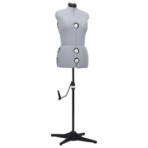 vidaXL reguleeritav kleidimannekeen, naine, hall, M, suurus 40-46