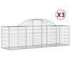 vidaXL kaarekujulised gabioonkorvid 3 tk, 200x50x60/80 cm, raud