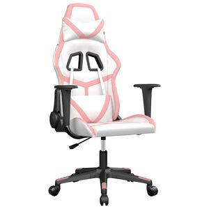 vidaXL massaažiga m&auml;nguritool, valge ja roosa, kunstnahk