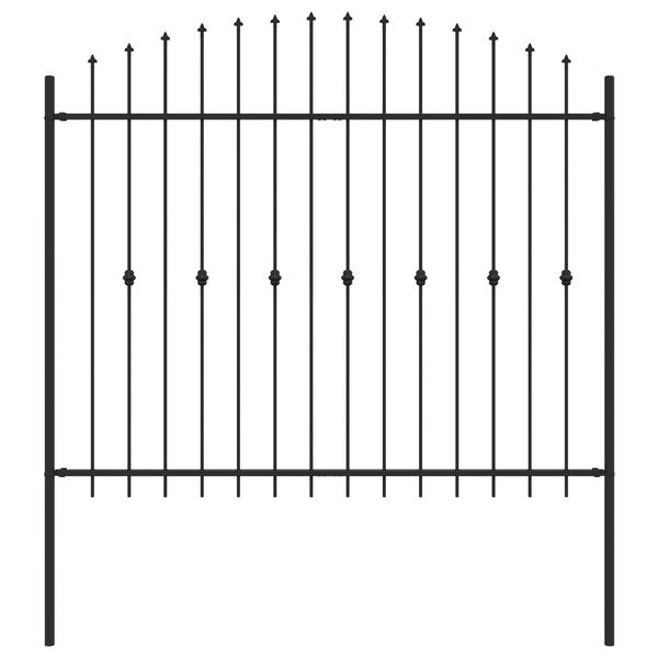 vidaXL Spike aiakaitse Must 200 x 200 cm Pulberv&auml;rvitud teras