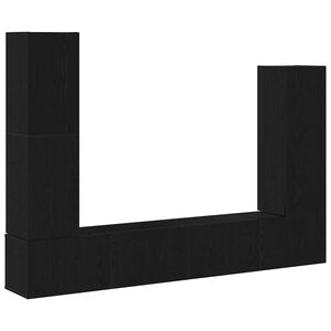 vidaXL Telerikapi komplekt 6 pcs Must tamm Tehispuit