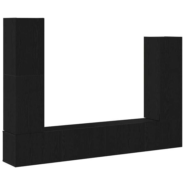 vidaXL Telerikapi komplekt 6 pcs Must tamm Tehispuit