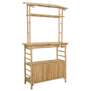 vidaXL V&auml;li baarilaud riiuliga Neutraalne 110 x 50 x 210 cm Bambus