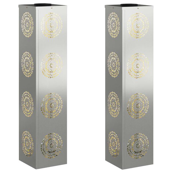 vidaXL P&auml;ikese LED k&auml;igutee tuli 2 pcs H&otilde;bedane Tsinkterase