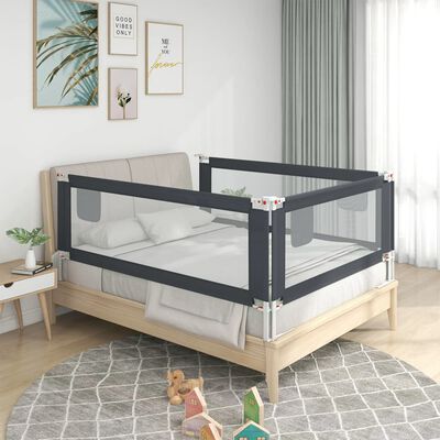 vidaXL voodipiire väikelapse voodile, tumehall, 120 x 25 cm, kangas